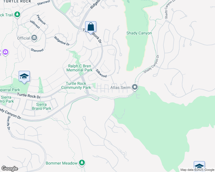 map of restaurants, bars, coffee shops, grocery stores, and more near 54 Sunlight in Irvine
