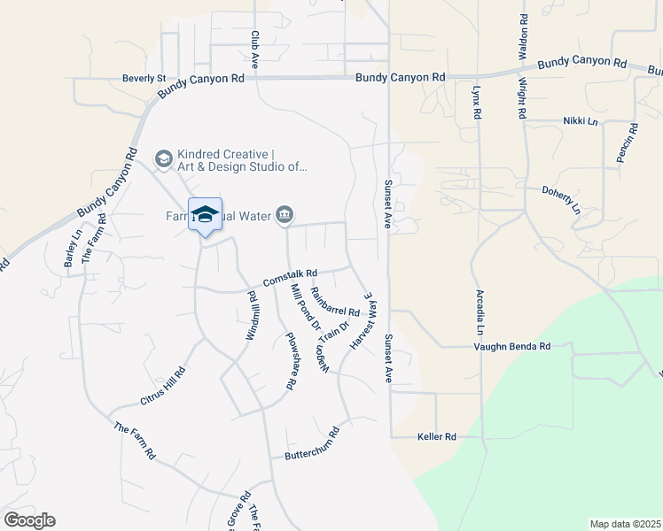map of restaurants, bars, coffee shops, grocery stores, and more near 24800 Cornstalk Road in Wildomar