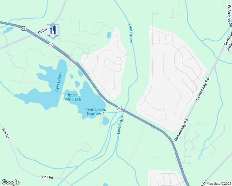 map of restaurants, bars, coffee shops, grocery stores, and more near 349 Pennant Lane in Fairburn