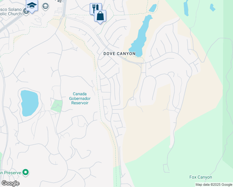 map of restaurants, bars, coffee shops, grocery stores, and more near 30 Wakonda in Trabuco Canyon