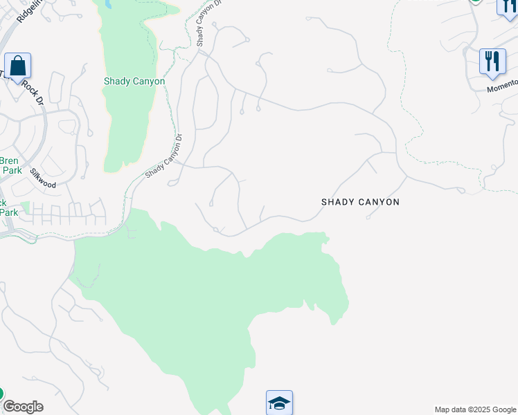 map of restaurants, bars, coffee shops, grocery stores, and more near 35 Boulder View in Irvine