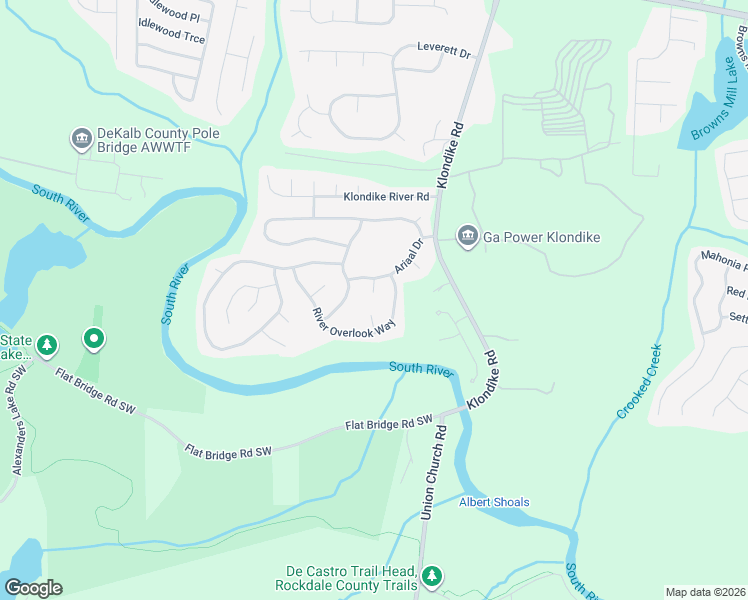 map of restaurants, bars, coffee shops, grocery stores, and more near 6262 Varnay Court in Stonecrest
