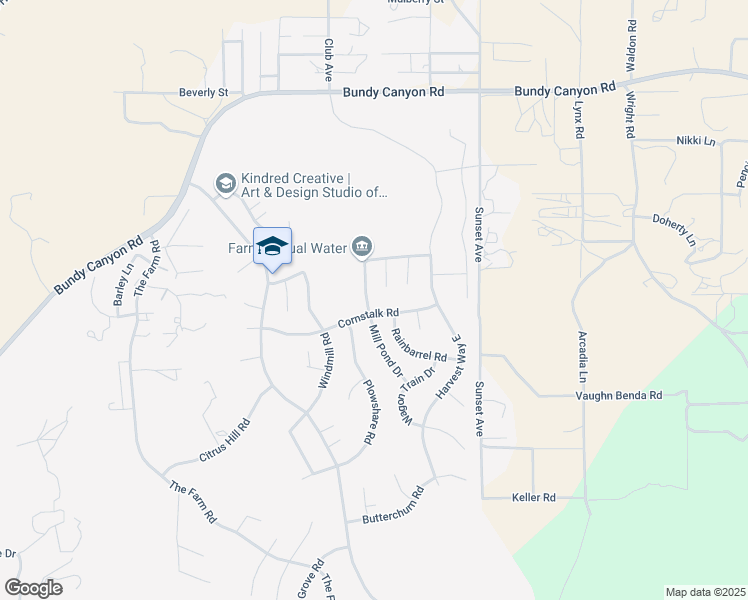 map of restaurants, bars, coffee shops, grocery stores, and more near 33510 Mill Pond Drive in Wildomar