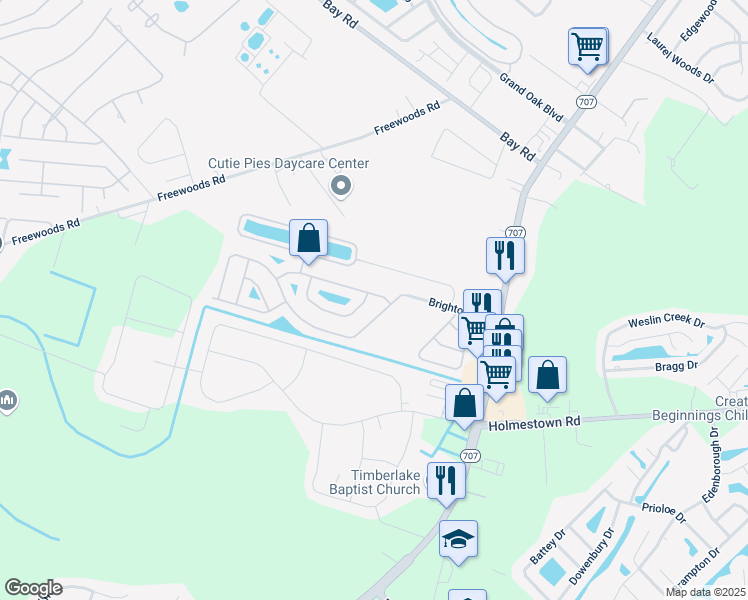 map of restaurants, bars, coffee shops, grocery stores, and more near 113 Avondale Drive in Myrtle Beach