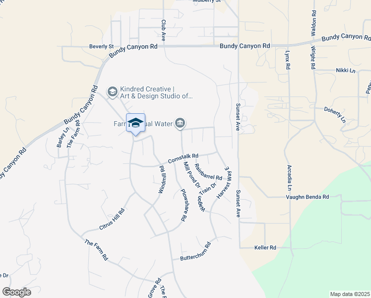 map of restaurants, bars, coffee shops, grocery stores, and more near 33510 Mill Pond Drive in Wildomar