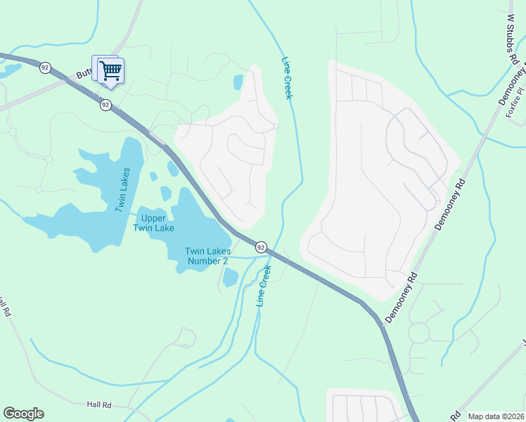 map of restaurants, bars, coffee shops, grocery stores, and more near 348 Pennant Lane in Fairburn