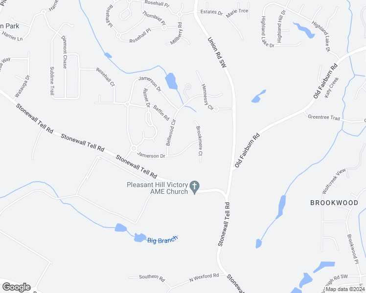 map of restaurants, bars, coffee shops, grocery stores, and more near 5457 Jamerson Drive in Atlanta