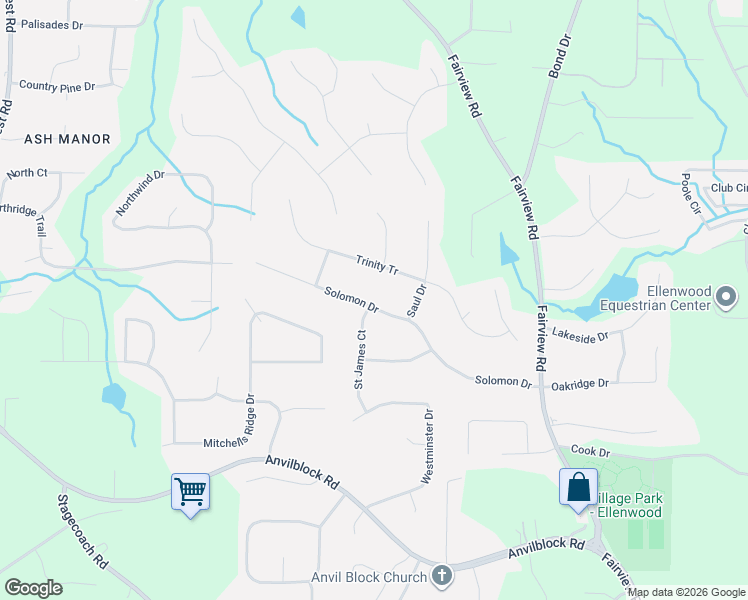 map of restaurants, bars, coffee shops, grocery stores, and more near 459 Trinity Tr in Ellenwood