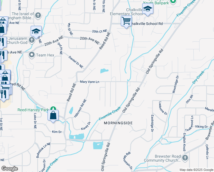 map of restaurants, bars, coffee shops, grocery stores, and more near 1893 Woodvine Lane in Birmingham