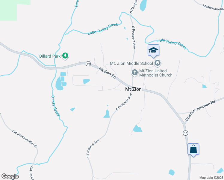map of restaurants, bars, coffee shops, grocery stores, and more near in Mount Zion