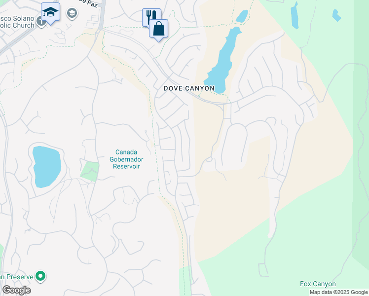 map of restaurants, bars, coffee shops, grocery stores, and more near 26 Wakonda in Rancho Santa Margarita