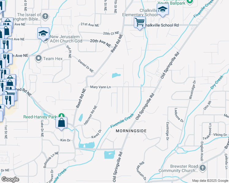 map of restaurants, bars, coffee shops, grocery stores, and more near 644 Woodvine Circle in Birmingham