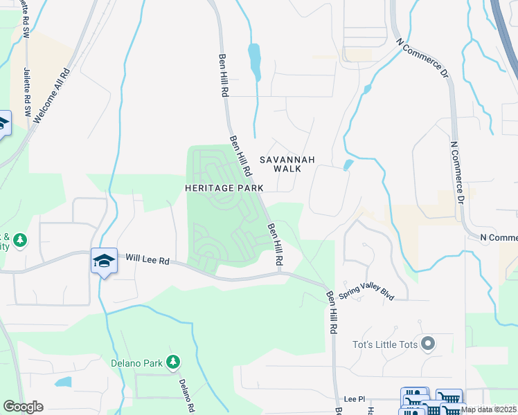 map of restaurants, bars, coffee shops, grocery stores, and more near 4337 Ben Hill Road in Atlanta