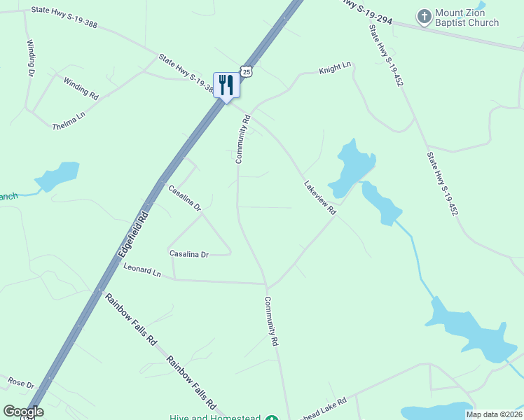 map of restaurants, bars, coffee shops, grocery stores, and more near 145 Community Road in North Augusta
