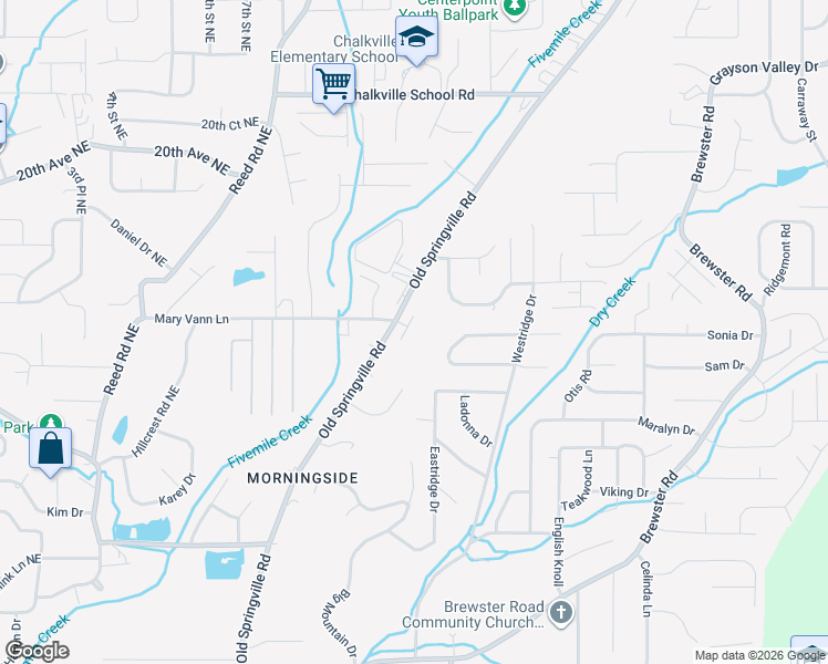 map of restaurants, bars, coffee shops, grocery stores, and more near 1657 Park Terrace in Birmingham