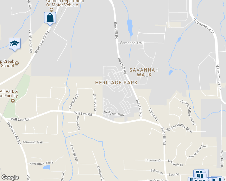 map of restaurants, bars, coffee shops, grocery stores, and more near 4642 Parkway Circle in Atlanta