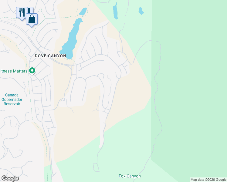 map of restaurants, bars, coffee shops, grocery stores, and more near 11 Bell Canyon Drive in Trabuco Canyon