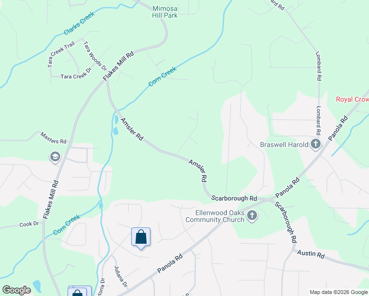 map of restaurants, bars, coffee shops, grocery stores, and more near 4840 Chickadee Lane in Ellenwood