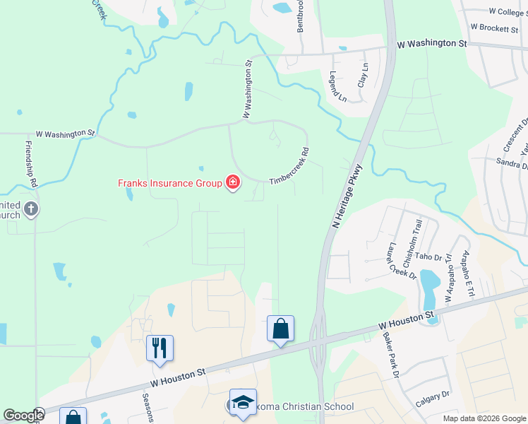 map of restaurants, bars, coffee shops, grocery stores, and more near 424 Ridgeview Road in Sherman