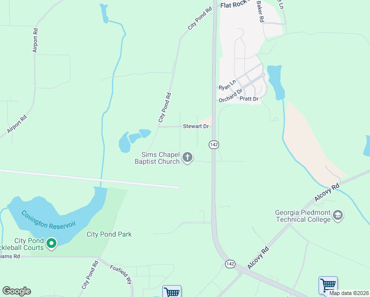 map of restaurants, bars, coffee shops, grocery stores, and more near 105 Otelia Lane in Covington