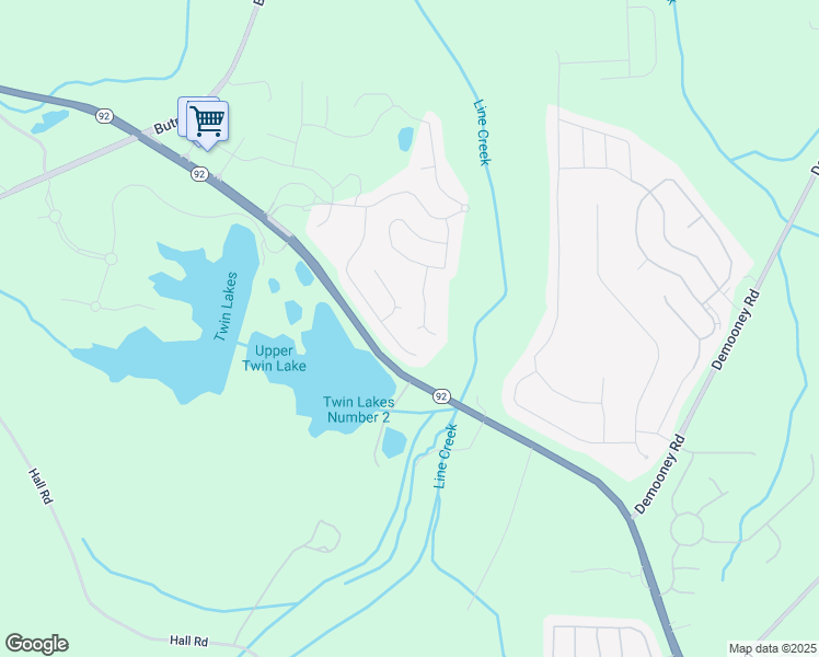 map of restaurants, bars, coffee shops, grocery stores, and more near 415 Damascus Court in Fairburn