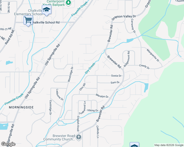 map of restaurants, bars, coffee shops, grocery stores, and more near 1628 Sonia Drive in Birmingham