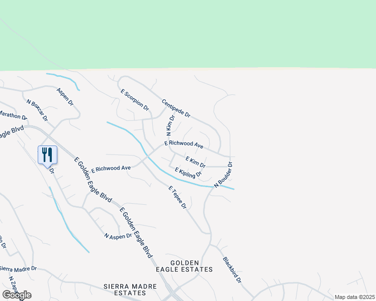 map of restaurants, bars, coffee shops, grocery stores, and more near 16213 North Zane Grey Lane in Fountain Hills