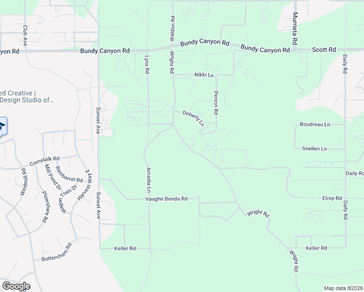 map of restaurants, bars, coffee shops, grocery stores, and more near 33479 Wright Road in Menifee