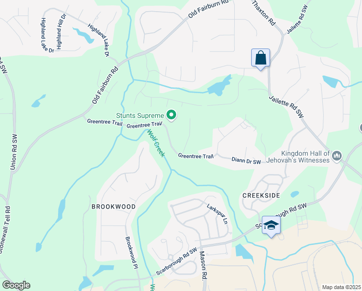 map of restaurants, bars, coffee shops, grocery stores, and more near 4995 Greentree Trail in College Park