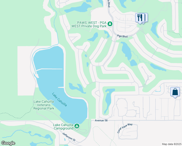 map of restaurants, bars, coffee shops, grocery stores, and more near 57161 Medinah in La Quinta