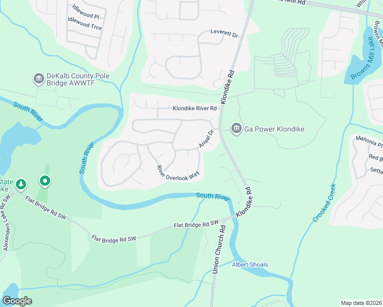 map of restaurants, bars, coffee shops, grocery stores, and more near 6373 Ariaal Drive in Stonecrest