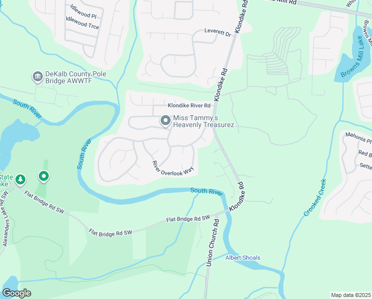 map of restaurants, bars, coffee shops, grocery stores, and more near 6373 Ariaal Drive in Stonecrest