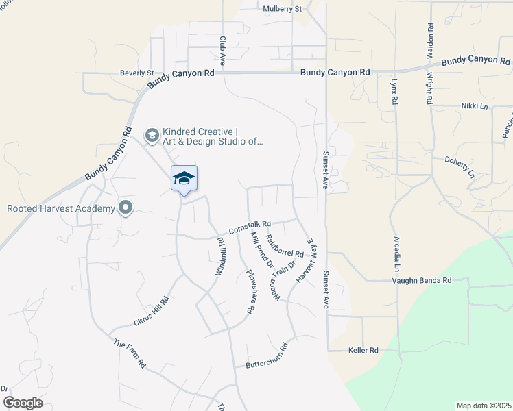 map of restaurants, bars, coffee shops, grocery stores, and more near 33451 Calico Court in Wildomar