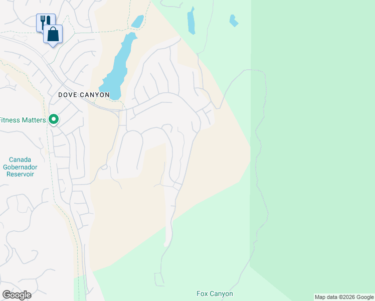 map of restaurants, bars, coffee shops, grocery stores, and more near 11 Bell Canyon Drive in Trabuco Canyon