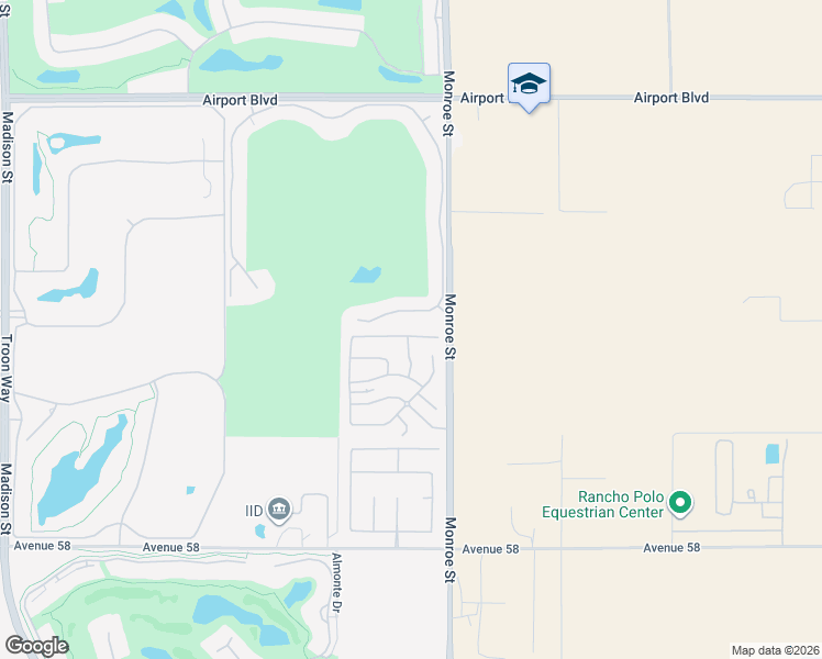 map of restaurants, bars, coffee shops, grocery stores, and more near 81888 Mission Palms Drive in La Quinta