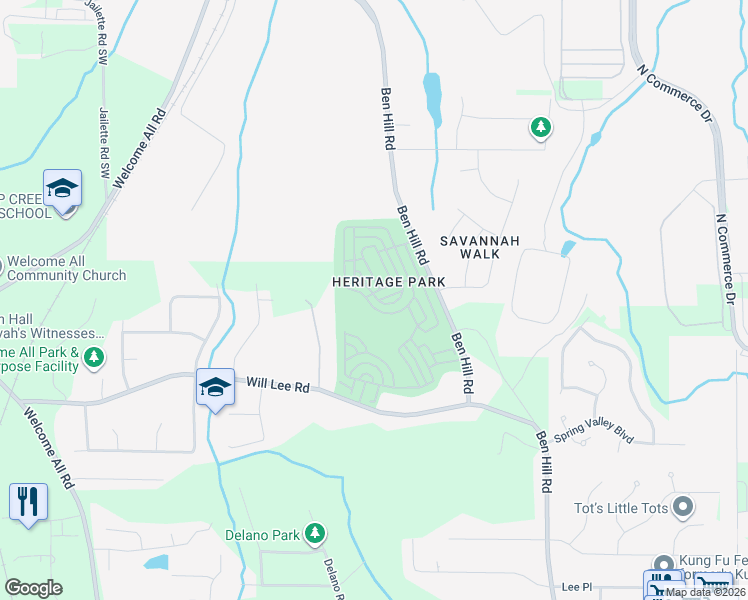 map of restaurants, bars, coffee shops, grocery stores, and more near 4642 Parkway Circle in Atlanta