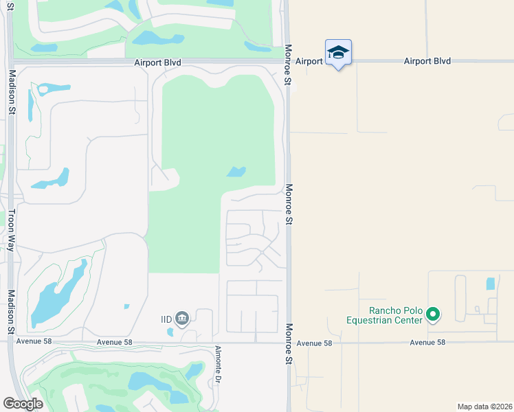 map of restaurants, bars, coffee shops, grocery stores, and more near 81888 Mission Palms Drive in La Quinta