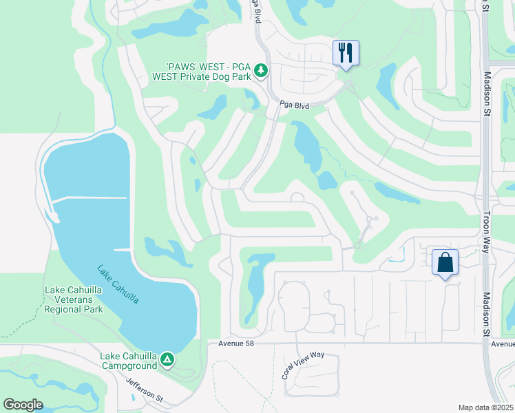 map of restaurants, bars, coffee shops, grocery stores, and more near 80041 Riviera in La Quinta