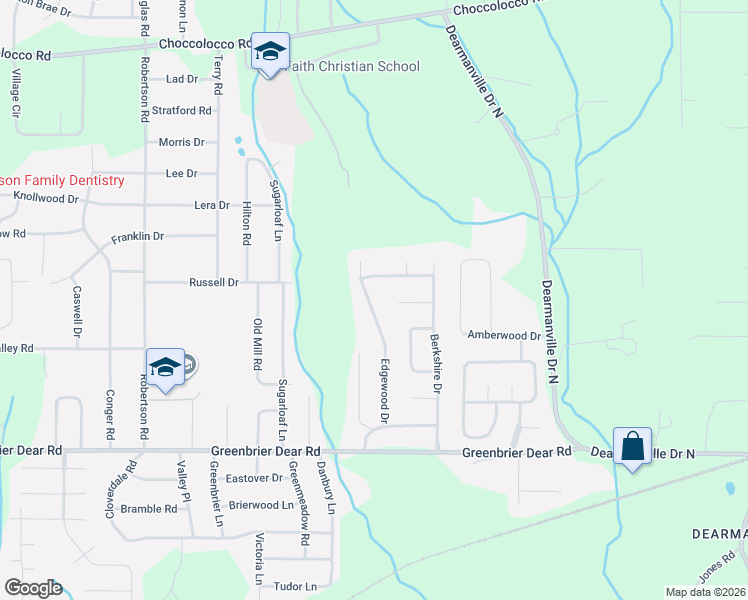 map of restaurants, bars, coffee shops, grocery stores, and more near 4412 Vandiver Place in Anniston