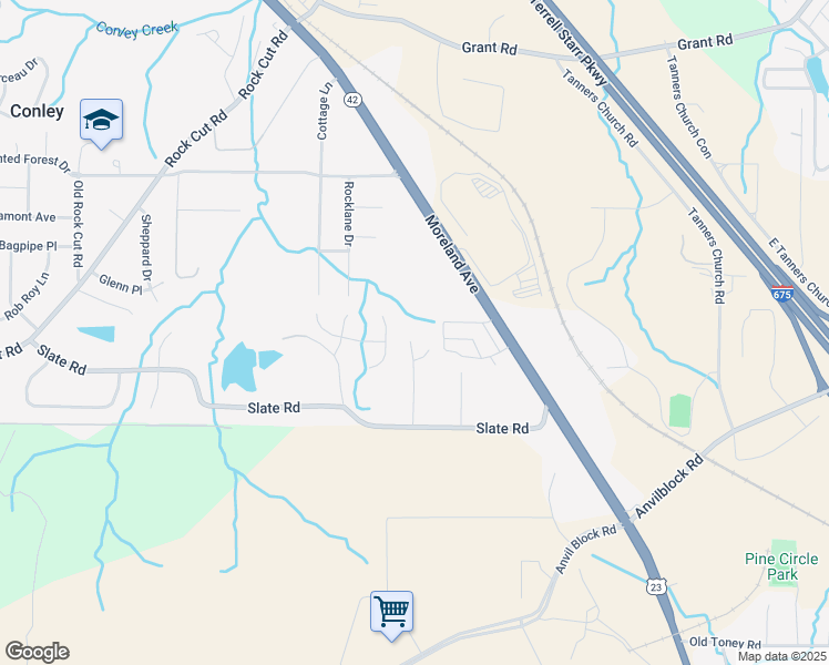 map of restaurants, bars, coffee shops, grocery stores, and more near 2096 Dylan Court in Ellenwood