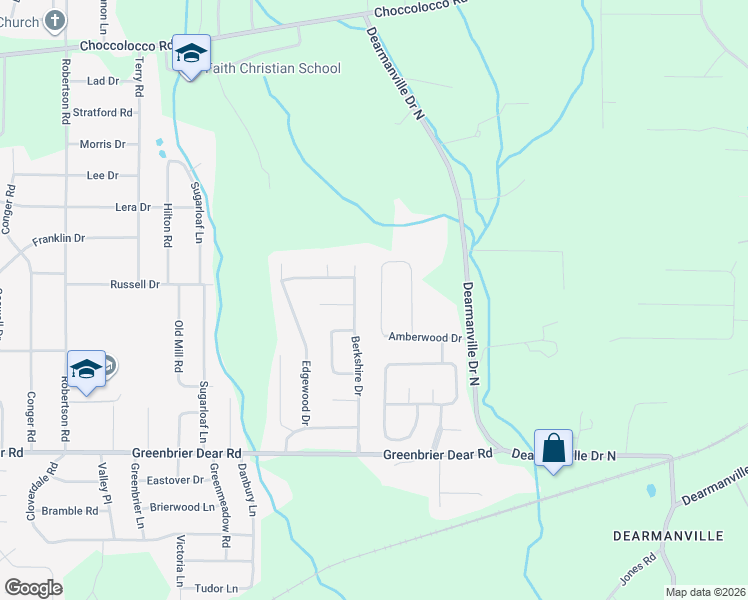 map of restaurants, bars, coffee shops, grocery stores, and more near 4643 Amberwood Lane in Anniston