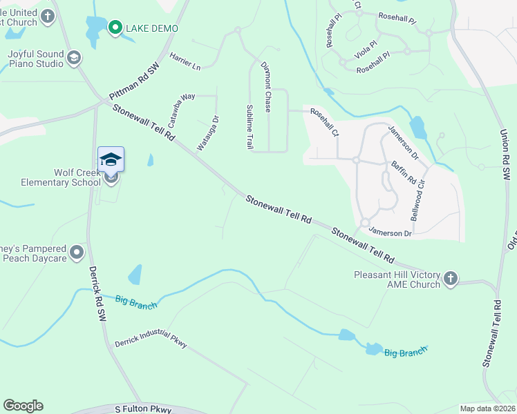 map of restaurants, bars, coffee shops, grocery stores, and more near 4363 Stonewall Tell Road in College Park