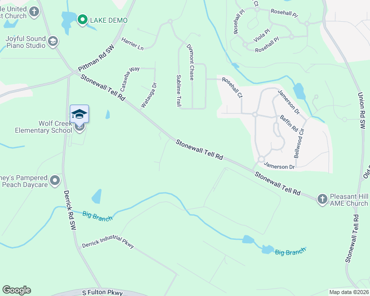map of restaurants, bars, coffee shops, grocery stores, and more near 4363 Stonewall Tell Road in College Park