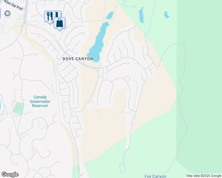 map of restaurants, bars, coffee shops, grocery stores, and more near 9 Promontory in Trabuco Canyon
