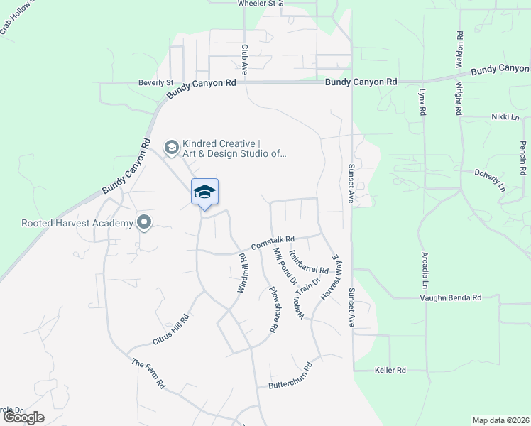 map of restaurants, bars, coffee shops, grocery stores, and more near 33421 Mill Pond Drive in Wildomar