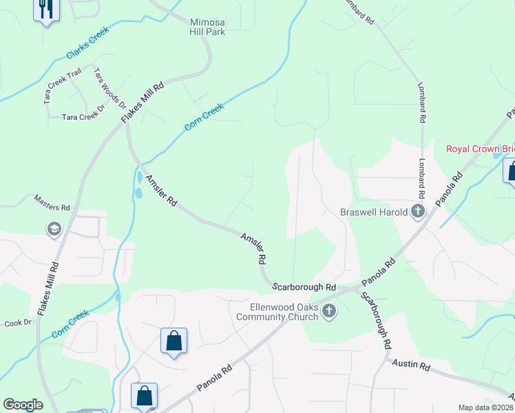 map of restaurants, bars, coffee shops, grocery stores, and more near 3991 Yellow Hammer Court in Ellenwood