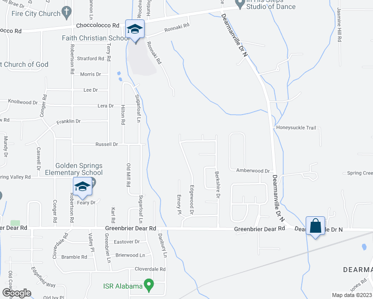 map of restaurants, bars, coffee shops, grocery stores, and more near 803 Edgewood Drive in Anniston