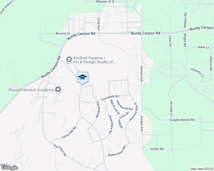 map of restaurants, bars, coffee shops, grocery stores, and more near 33421 Mill Pond Drive in Wildomar