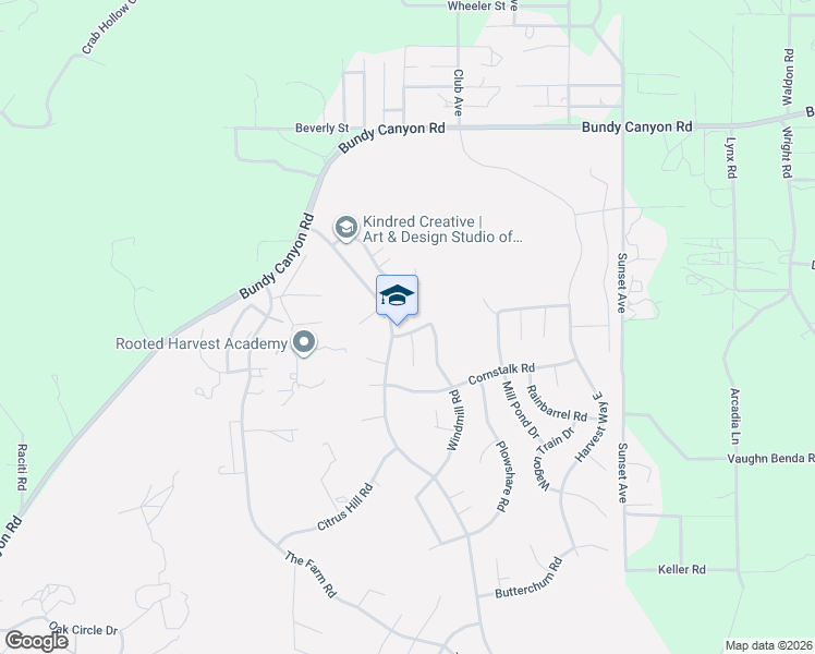 map of restaurants, bars, coffee shops, grocery stores, and more near 33340 Windmill Road in Wildomar