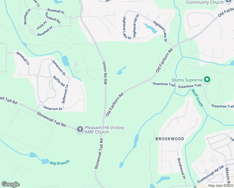 map of restaurants, bars, coffee shops, grocery stores, and more near 4435 Old Fairburn Road in College Park
